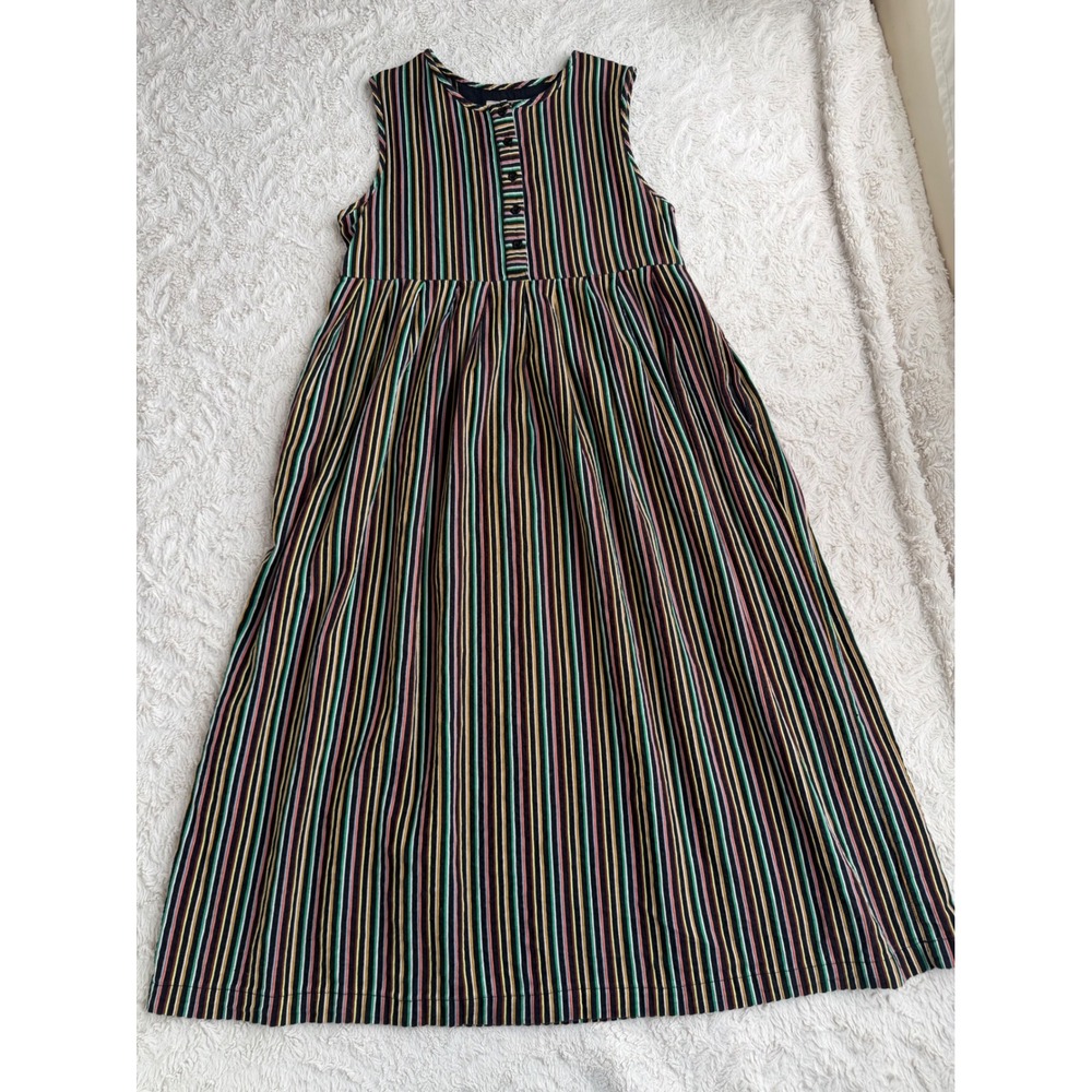 Ace & Jig Cliff Dress Fete Rainbow Stripe Cotton Midi Sleeveless Colorful M - Picture 11 of 14
